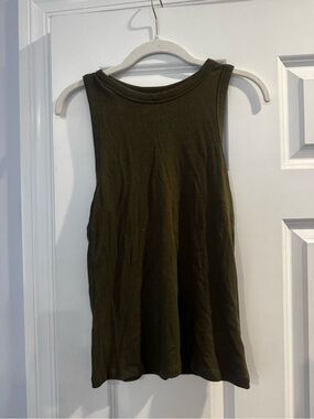 a new day Olive Green Ribbed Scoop Tank